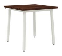 vidaXL 70 x 70 x 75 cm Madera de Acacia Sólida Marrón Oscuro y Blanco