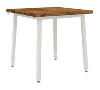 vidaXL 70 x 70 x 75 cm Madera de Acacia Sólida Natural y Blanco