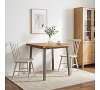 vidaXL 70 x 70 x 75 cm Madera de Acacia Sólida Natural y Café Cuadrado