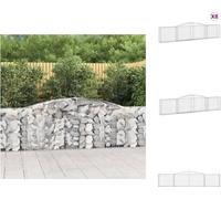 vidaXL: 8 macetas tipo gavión con arco, 400x30x80/100 cm, hierro galvanizado. Macetas y jardineras
