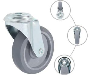 vidaXL, 8 ruedas giratorias con orificio para tornillo, 100 mm