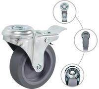 vidaXL, 8 ruedas giratorias con orificio para tornillo, 75 mm