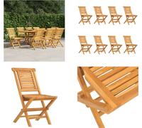 vidaXL: 8 sillas de jardín plegables, 47x63x90 cm, madera maciza de teca. Silla de jardín plegable. Juego de sillas de jardín plegables. Silla de jardín plegable. Juego de sillas de jardín plegables