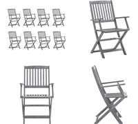 vidaXL: 8 sillas de jardín plegables de madera maciza de acacia. Sillas de jardín, sillas plegables, silla, sillas