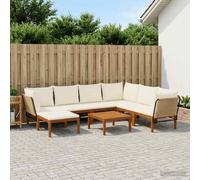 vidaXL, 8 unidades. Madera de acacia maciza y cuerda, diseño natural