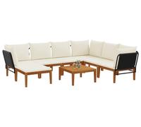 vidaXL, 8 unidades. Madera de acacia maciza y cuerda, diseño natural