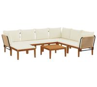 vidaXL, 8 unidades. Madera de acacia maciza y cuerda, diseño natural