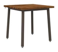 vidaXL 80 x 80 x 75 cm Madera de Acacia Sólida Natural y Café Cuadrado