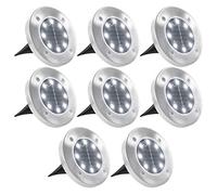 vidaXL Lámparas solares de suelo 8 unidades luces LED blanco