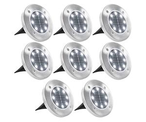 vidaXL 8x Lámpara Solar LED Enterrada Suelo Bajo Tierra Jardín Exterior Patio