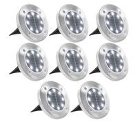 vidaXL 8x Lámpara Solar LED Enterrada Suelo Bajo Tierra Jardín Exterior Patio Color Blanco, Blanco cálido, RGB y mas