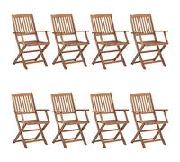 vidaXL 8X Madera Maciza Acacia Sillas de Exterior Plegables Jardín Sillón Exterior Terraza Balcón Patio Asiento Butaca Muebles Mobiliario Duradera