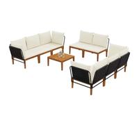 vidaXL 9 uds. Madera de Acacia Sólida y Cuerda Natural