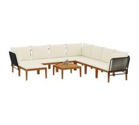 vidaXL 9 uds. Madera de Acacia Sólida y Cuerda Natural
