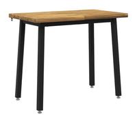vidaXL 90 x 55 x 75 cm Madera de Acacia Sólida Blanco y Negro