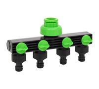 vidaXL Adaptador para grifo de 4 vías ABS & PP verde negro 19,5x6x11cm