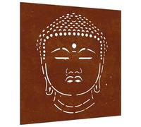 vidaXL Adorno de pared de jardín Cabeza de Buda Acero corten 55x55 cm