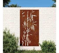 vidaXL Adorno de pared de jardín acero corten diseño bambú 105x55 cm