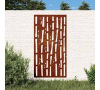 vidaXL Adorno de pared de jardín acero corten diseño bambú 105x55 cm