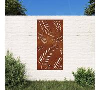 vidaXL Adorno de pared de jardín acero corten diseño de hoja 105x55 cm