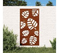 vidaXL Adorno de pared de jardín acero corten diseño de hoja 105x55 cm