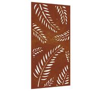 vidaXL Adorno de pared de jardín acero corten diseño de hoja 105x55 cm Marrón