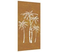 vidaXL Adorno de pared de jardín acero corten diseño palmera 105x55 cm