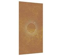 vidaXL Decoración de pared de jardín Sol – Acero corten, resistente al exterior, 105x55 cm Marrón