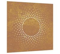 vidaXL Adorno de pared de jardín diseño Sol acero corten 55x55 cm Marrón