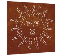 vidaXL Adorno de pared de jardín Diseño Sol – Acero corten 55x55 cm