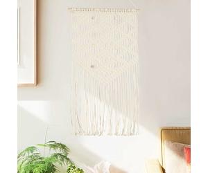 vidaXL Adorno de pared de macramé algodón 40x80 cm