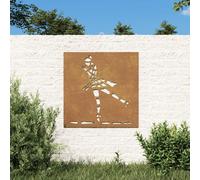 vidaXL Adorno de pared jardín acero corten bailarina ballet 55x55 cm
