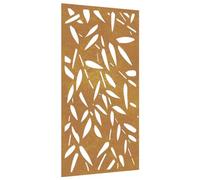 vidaXL Adorno de pared para jardín Hoja bambú Acero corten 105x55 cm