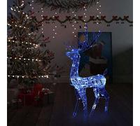 vidaXL Adorno de reno de Navidad acrílico azul 140 LEDs 128 cm
