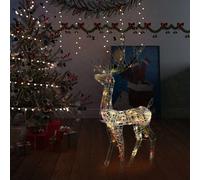 vidaXL Adorno de reno de Navidad acrílico de colores 140 LEDs 128 cm