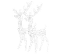 vidaXL Adorno de renos de Navidad acrílico 2 uds 120 cm blanco frío