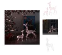 vidaXL Adorno navideño familiar con luces LED, acrílico, 160 LED, luz blanca cálida - Iluminación navideña