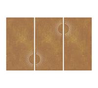 vidaXL Adorno pared jardín 3 uds acero corten diseño sol 105x55 cm