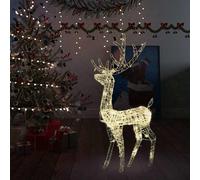 vidaXL Adorno reno de Navidad acrílico blanco cálido 140 LEDs 128 cm