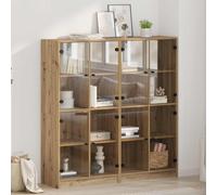 vidaXL Alacena 2 pcs Roble artesanal 68 x 37 x 142 cm