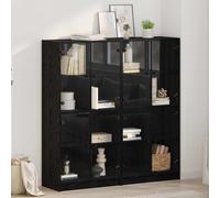 vidaXL Alacena 2 pcs Roble Negro 68 x 37 x 142 cm Madera contrachapada