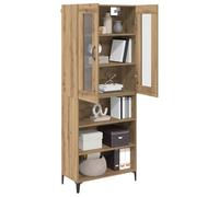 vidaXL Mueble alto Artisan, roble, 69,5 x 34 x 180 cm, material de madera
