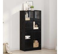 vidaXL Alacena Roble Negro 68 x 37 x 142 cm Madera de ingeniería