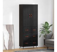 vidaXL Alacena Roble Negro 69,5 x 34 x 180 cm Madera de ingeniería