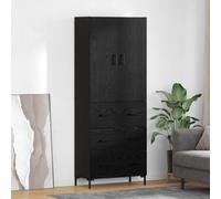 vidaXL Alacena Roble Negro 69,5 x 34 x 180 cm Madera de ingeniería