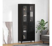 vidaXL Alacena Roble Negro 69,5 x 34 x 180 cm Madera de ingeniería
