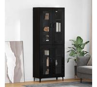 vidaXL Alacena Roble Negro 69,5 x 34 x 180 cm Madera de ingeniería