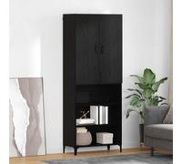 vidaXL Alacena Roble Negro 69,5 x 34 x 180 cm Madera de ingeniería