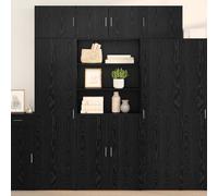 vidaXL Alacena Roble Negro 80 x 42,5 x 185 cm Madera contrachapada