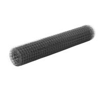 vidaXL Alambrada de gallinero acero revestimiento PVC gris 25x1 m